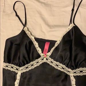 Betsey Johnson black and white lace lingerie top